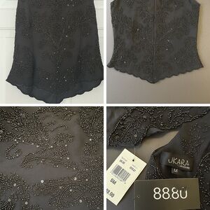 J Kara Black Top✨ Hand-Beaded Elegance ✨